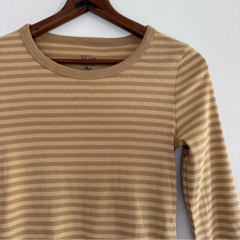 J. Crew Slim Perfect Long Sleeve Tee Long Cuffs Yellow Haze Muted Small